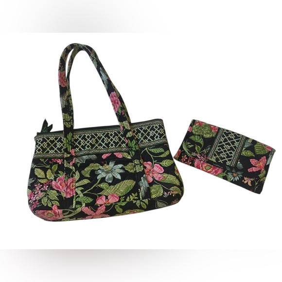 Vera Bradley 2 PC Matching Wallet and Small Purse/Shoulder Bag Botanical Print - Picture 1 of 16